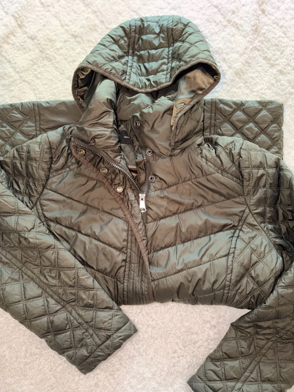 Marc New York Quilted Dark Olive Green Jacket